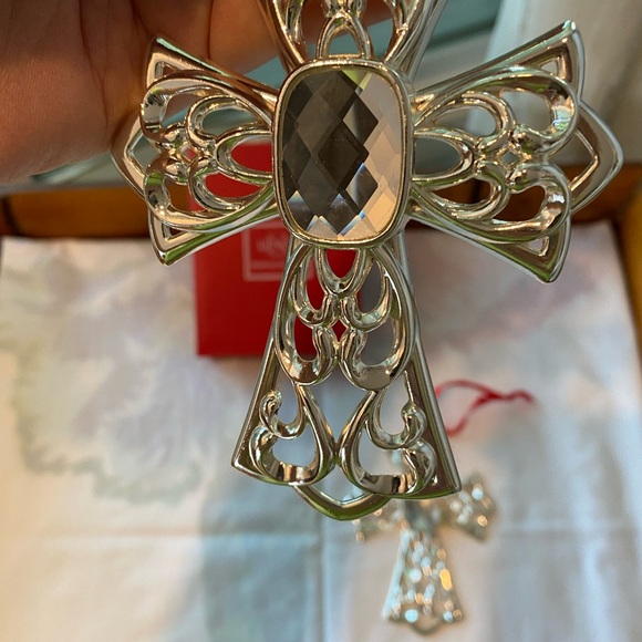 LENOX Bejeweled Silver Plated Diamond Rhinestone Christmas Ornaments 2 w Boxes🎄 - Picture 3 of 6